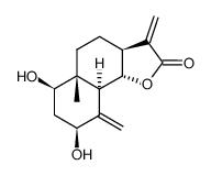 1β,3β-dihydroxyoendesma-4(15),11(13)-dien-6,12-olide结构式