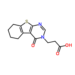 3-(4-Oxo-5,6,7,8-tetrahydro[1]benzothieno[2,3-d]pyrimidin-3(4H)-yl)propanoic acid结构式