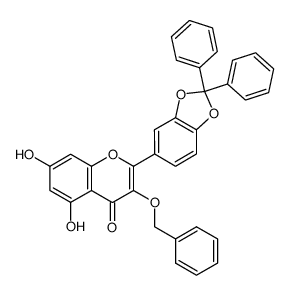 3-(benzyloxy)-2-(2,2-diphenylbenzo[d][1,3]dioxol-5-yl)-5,7-dihydroxy-4H-chromen-4-one Structure