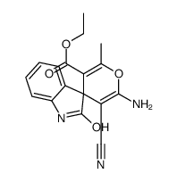 ethyl 6'-amino-5'-cyano-2'-methyl-2-oxospiro[1H-indole-3,4'-pyran]-3'-carboxylate结构式