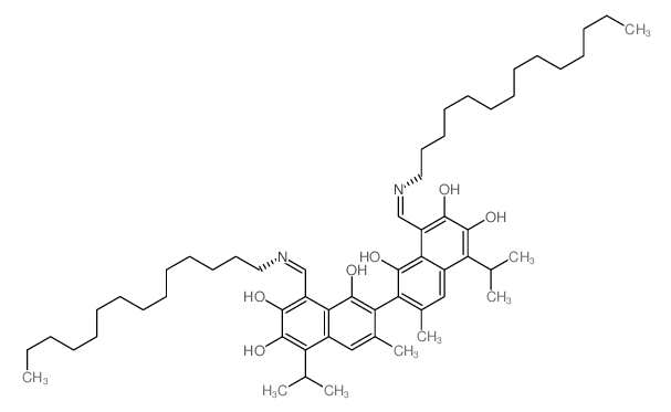[2,2'-Binaphthalene]-1,1',6,6',7,7'-hexol,3,3'-dimethyl-5,5'-bis(1-methylethyl)-8,8'-bis[(tetradecylimino)methyl]-结构式