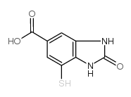2,3-DIHYDRO-7-MERCAPTO-2-OXOBENZIMIDAZOLE-5-CARBOXYLIC ACID Structure