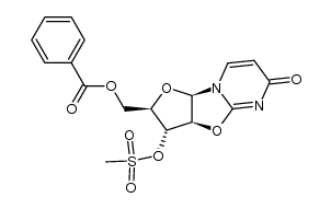 2,2'-anhydro-1-(5'-O-benzoyl-3'-O-methanesulfonyl-β-D-arabinofuranosyl)uracil Structure