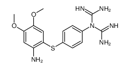 1-[4-(2-amino-4,5-dimethoxyphenyl)sulfanylphenyl]-1-carbamimidoylguanidine结构式