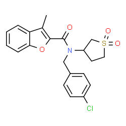 2-Benzofurancarboxamide,N-[(4-chlorophenyl)methyl]-3-methyl-N-(tetrahydro-1,1-dioxido-3-thienyl)-(9CI) picture