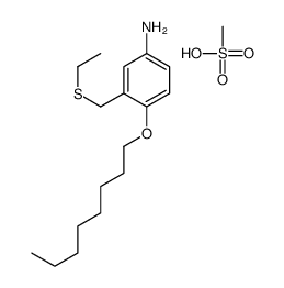 3-(ethylsulfanylmethyl)-4-octoxyaniline,methanesulfonic acid Structure