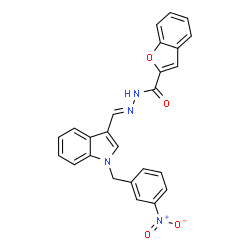 2-Benzofurancarboxylicacid,[[1-[(3-nitrophenyl)methyl]-1H-indol-3-yl]methylene]hydrazide(9CI) Structure