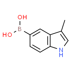 (3-甲基-1H-吲哚-5-基)硼酸结构式