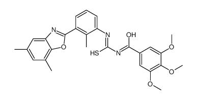 Benzamide, N-[[[3-(5,7-dimethyl-2-benzoxazolyl)-2-methylphenyl]amino]thioxomethyl]-3,4,5-trimethoxy- (9CI) structure