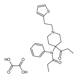 1-Propionyl-4-(N-propionylanilino)-1-<2-(2-thienyl)ethyl>-piperidin-oxalat Structure