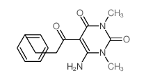 2,4(1H,3H)-Pyrimidinedione,6-amino-1,3-dimethyl-5-(1-oxo-3-phenylpropyl)- Structure