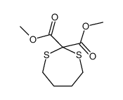 dimethyl 1,3-dithiepane-2,2-dicarboxylate结构式