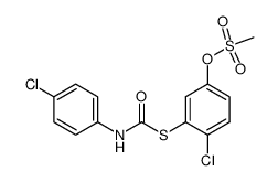 Methanesulfonic acid 4-chloro-3-(4-chloro-phenylcarbamoylsulfanyl)-phenyl ester Structure