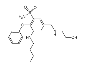 3-Butylamino-5-[(2-hydroxy-ethylamino)-methyl]-2-phenoxy-benzenesulfonamide Structure