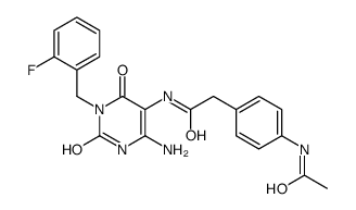 Benzeneacetamide,4-(acetylamino)-N-[4-amino-1-[(2-fluorophenyl)methyl]-1,2,3,6-tetrahydro-2,6-dioxo-5-pyrimidinyl]- Structure