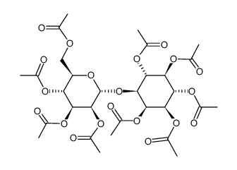 1-O-(2,3,4,6-tetra-O-acetyl-α-D-mannopyranosyl)-2,3,4,5,6-penta-O-acetyl-sn-myo-inositol结构式