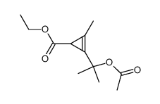 2-(1-Acetoxy-1-methyl-ethyl)-3-methyl-cycloprop-2-enecarboxylic acid ethyl ester结构式
