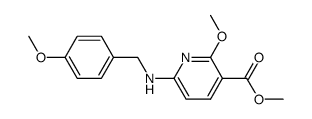 2-methoxy-6-(4-methoxy-benzylamino)-nicotinic acid methyl ester Structure