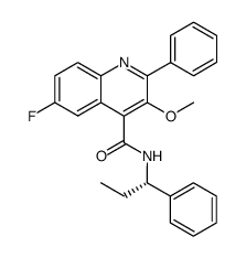 (S)-N-(1-phenylpropyl)-6-fluoro-3-methoxy-2-phenylquinoline-4-carboxamide结构式