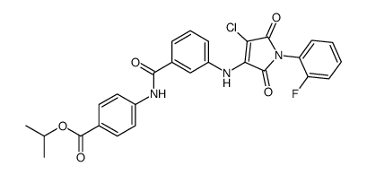 propan-2-yl 4-[[3-[[4-chloro-1-(2-fluorophenyl)-2,5-dioxopyrrol-3-yl]amino]benzoyl]amino]benzoate Structure