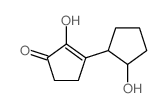 2-hydroxy-3-(2-hydroxycyclopentyl)cyclopent-2-en-1-one结构式