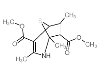 Dimethyl 1,3,6-trimethyl-8-thia-2-azabicyclo[3.2.1]oct-3-ene-4,7-dicarboxylate结构式