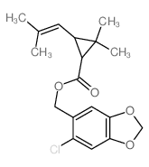 Cyclopropanecarboxylicacid, 2,2-dimethyl-3-(2-methyl-1-propen-1-yl)-,(6-chloro-1,3-benzodioxol-5-yl)methyl ester picture