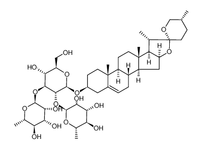 (3β,25R)-spirost-5-en-3-yl 6-deoxy-α-L-mannopyranosyl-(1->2)-[6-deoxy-α-L-mannopyranosyl-(1->3)]-β-D-glucopyranoside Structure