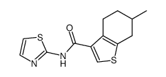 6-methyl-4,5,6,7-tetrahydro-benzo[b]thiophene-3-carboxylic acid thiazol-2-ylamide Structure