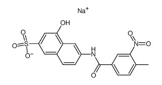 4-hydroxy-6-(3-nitro-p-toluamido)-2-naphthalenesulfonic acid, sodium salt结构式