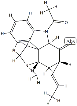 (19E)-1-Acetyl-19,20-didehydro-17-norcuran-16-one结构式