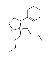 2,2-dibutyl-3-(cyclohex-1-en-1-yl)-1,3,2-oxazastannolidine结构式