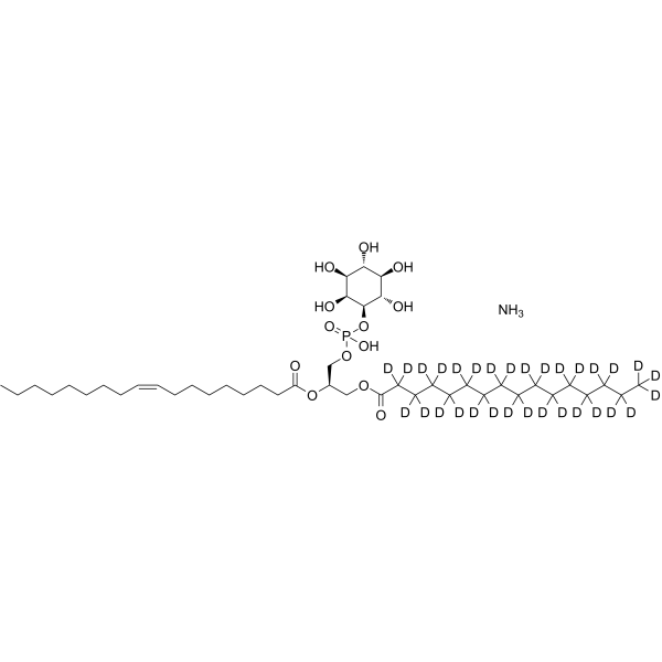 1-palmitoyl-d31-2-oleoyl-sn-glycero-3-phosphoinositol (ammonium salt) Structure