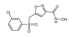 5-[(3-chlorophenyl)sulfonylmethyl]-N-hydroxy-1,2-oxazole-3-carboxamide结构式