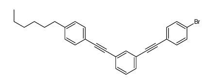 1-bromo-4-[2-[3-[2-(4-hexylphenyl)ethynyl]phenyl]ethynyl]benzene结构式