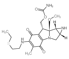 Azirino[2,3:3,4]pyrrolo[1,2-a]indole-4,7-dione, 8-[[(aminocarbonyl)oxy]methyl]-6-[[2-(ethylthio)ethyl]amino]-1,1a, 2,8,8a,8b-hexahydro-8a-methoxy-5-methyl-, [1aR-(1a.alpha.,8.beta., 8a.alpha.,8b.alpha picture