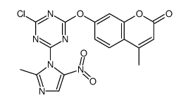 2-(4-methylcoumarin-7-yloxy)-4-(2-methyl-5-nitroimidazol-1-yl)-6-chloro-s-triazine结构式