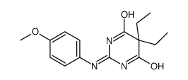 4,6(1H,5H)-Pyrimidinedione, 5,5-diethyl-2-((4-methoxyphenyl)amino)-结构式