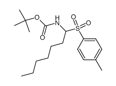 [1-(Toluene-4-sulfonyl)-heptyl]-carbamic acid tert-butyl ester结构式