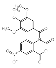 4-nitro-10-(3,4,5-trimethoxybenzoyl)-8-oxa-10-azabicyclo[4.4.0]deca-2,4,11-triene-7,9-dione Structure