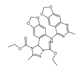 diethyl 3-methyl-5(4,5-methylenedioxy-2-(2-methyl-6,7-methylenedioxyquinazolin-4-ylamino)phenyl)-Δ2-1,2,4-triazoline-1,4-dicarboxylate结构式