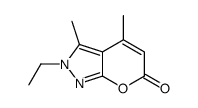 2-ethyl-3,4-dimethylpyrano[2,3-c]pyrazol-6-one结构式