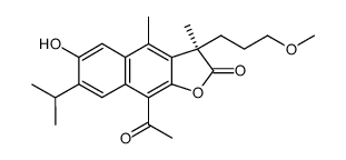 (R)-9-Acetyl-6-hydroxy-7-isopropyl-3-(3-methoxypropyl)-3,4-dimethylnaphtho<2,3-b>furan-2(3H)-one结构式