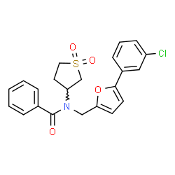 N-{[5-(3-chlorophenyl)-2-furyl]methyl}-N-(1,1-dioxidotetrahydro-3-thienyl)benzamide结构式