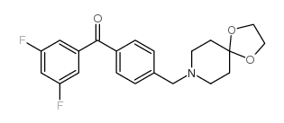3,5-二氟-4'-[8-(1,4-二恶-8-氮杂螺-[4.5]癸基)甲基]苯甲酮结构式