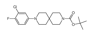9-(3-chloro-4-fluoro-phenyl)-3,9-diaza-spiro[5.5]undecane-3-carboxylic acid tert-butyl ester结构式