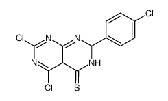 5,7-dichloro-2-(4-chlorophenyl)-2,4a-dihydropyrimido[4,5-d]pyrimidine-4(3H)-thione结构式
