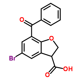 7-Benzoyl-5-bromo-2,3-dihydro-1-benzofuran-3-carboxylic acid Structure