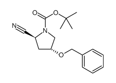 1-Pyrrolidinecarboxylic acid, 2-cyano-4-(phenylmethoxy)-, 1,1-dimethylethyl ester, (2S,4R) Structure