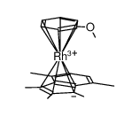 [(η5-1,2,3,4,7-pentamethylindenyl)Rh(η6-anisole)](2+)结构式